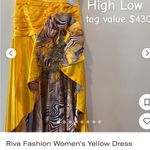 Yellow and Brown Strapless Dress Size 4 Photo 1