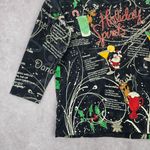 Cactus Bay Black Christmas Holiday Festival Y2K VTG Artsy Print Top Medium Photo 3