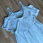 Show Me Your Mumu  Caitlyn Ruffle Maxi Dress Cold Shoulder Steel Blue Chiffon M Photo 5