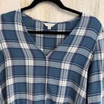 Max Studio * Women's Plaid Long Sleeve Knotted Top Size Medium Casual Stylish Photo 8