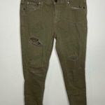 Gap Girlfriend Jeans olive green distressed size 28r Photo 0