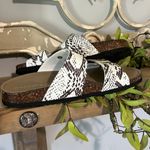 Madden Girl  Sandals Snake Skin Look Slides Womens 6 New in Box White Brown Photo 3