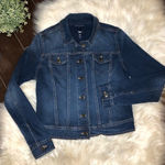 Gap denim dark washed jean jacket sz small Photo 0