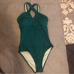 Cupshe NWT  One Piece Swimsuits Ribbed Cutout Crisscross Front green size XS Photo 2