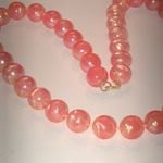 Vintage Pink Swirl Shimmer Iridescent Beads Chunky Beaded Retro Boho Necklace Photo 4