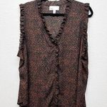 Nordstrom Rack Nordstrom Sheer Speckled Ruffle Trim Top Womens 3X Lightweight Beachy Summer Photo 0