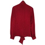 Breckenridge 1980s Vintage Red Floral PussyBow Neck Tie Button Down Blouse 8 Photo 3