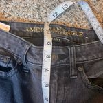 American Eagle Outfitters Womens Skinny Jeans Black Extreme Flex Distressed Hem Photo 5