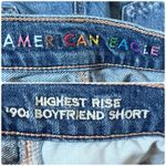 American Eagle Cotton Highest Rise 90s Boyfriend Jean Shorts Size 2 Pride Stripe Blue Photo 8