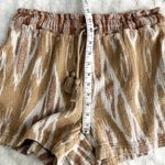 Aerie  Tan Tribal Jacquard High Waisted Cotton Pull-on Summer Beach Shorts M Photo 6