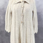 Handmade Womens Crochet Cardigan Size M Chunky Textured Artisan Cottage 70s Vibe Size M Photo 0