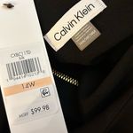 Calvin Klein NWT Black Short Flutter Sleeve High Neck Knee Length Dress Size 14W Photo 3