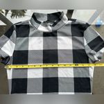 SheIn Buffalo Plaid Mock Neck Short Sleeve Crop Top in Black/White - Size Small Photo 4