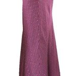 Leith Bias Women's Pink Purple Silk Satin Geometric Print Midi A-Line Skirt S Photo 1