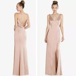 Anthropologie NEW After Six Lux Charmeuse Draped Cowl Back Princess Charmeuse Gown Maxi Dress Photo 2