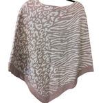Barefoot Dreams  Womens Beige Animal Print‎ Poncho Sweater Cozy Chic One Size NWT Photo 0