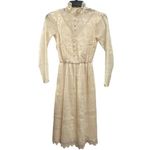 California vintage Miss Eliette  Casual Neckline Wedding Midi Dress Long Sleeve Photo 1
