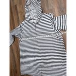 J.Jill 100% Cotton Striped Zip Hoodie Jacket Size M White Navy Long Sleeve Size M Photo 6