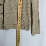 Urban Outfitters  Button Up Waffle Knit Long Sleeve Sweater Womens Small Beige Photo 4