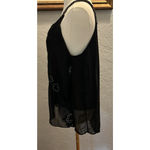 Embroidered Silk Blend Women Top VTG Sheer Lined Braided Straps Boho Goth Whimsy Black Size undefined Photo 2