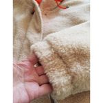 BP Faux Shearling Bomber Jacket Zip Front Wide Collar Beige Burnt Women's Size M Photo 4