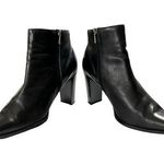White Mountain BLACK LEATHER ANKLE BOOTS size 9.5 Photo 0