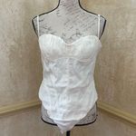 Zara  Linen Blend Corset Bodysuit size small white/cream Photo 4