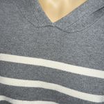 VICI women’s Striped Grey/White knitted pull over hoodie Sweater size XL Photo 7