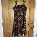 Vintage women’s polka‎ dot Brown and White Patterned Dress size 8 Photo 2