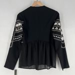 XOXO  Sequin Embellished Embroidered Chiffon Hem V Neck Peplum Jacket Size S‎ Photo 11