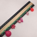 Handmade Retro Pink and Green Plastic Summer Charm Bracelet Photo 5