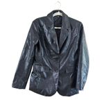 Women's DAZY Black Faux Leather Blazer Jacket Size S Photo 6