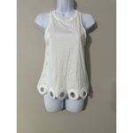 CARVEN WHITE CUTOUT CIRCLE HEM 100% COTTON RACERBACK TANK TOP‎ EUC SIZE XS Photo 1