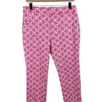 Trina Turk  Moss 2 Pants Women's Size 6 Pink White Printed Logo Cotton Blend Photo 0