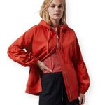 Athleta  On My Way Triumph Hoodie Full Zip Size Medium Currant Red 798347 Photo 0