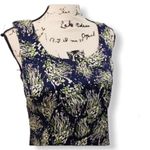 St. John  Silk Stretch Abstract Tank Top Blue Green Pattern Size S Photo 2