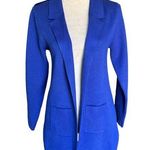 Vila Milano Blazer Jacket Sweater Open M Royal Blue Pockets New Photo 0