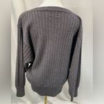Leroy‎ Knitwear Vintage Boat Neck Dolman Shimmer Striped Grey Sweater Womens Med Gray Photo 7