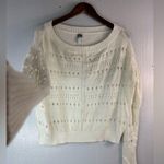 Soho  Jeans XL Open Knit Long Sleeved Popover Top in White Photo 3