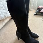 Suede Black Tall Boots Size 10 Photo 0