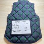J.Crew Womens Size Small Navy Green Plaid Quilted Puffer Vest Sleeveless Jacket Photo 6