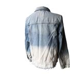 BLANK NYC Distressed Bleach Dip Dyed Ombré Denim Jacket, Sz L Photo 6