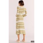 MINKPINK  Revolve Melody Knit Midi‎ Dress Size XL Green Stripe Cotton Sweater Photo 2
