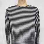 Cut Loose Asymmetrical High Low Tunic Womens Small Gray Stripe Cotton Blend Photo 4