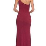 La Femme  One-Shoulder Jersey Gown in Burgundy Size US 6 Photo 1