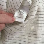 Pure Collection linen Cream Casual Button Down Shirt with Textured Fabric Black Size 2 Photo 4