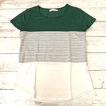 Target Women’s S/M Basic Crewneck Tee Short Sleeve Shirt Size Small Green Gray White Photo 0