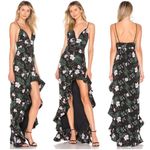 Lovers + Friends  Revolve Floral Embroidered Ahamani Gown High Low Photo 1