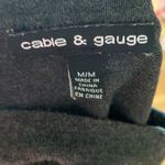 Cable & Gauge Peplum Bell Sleeved Charcoal Sweater Ribbed Peplum Knit Top Photo 8