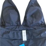 Cupshe Women's Plunge Halter Backless Ruched One Piece Swimsuit, XL, NWT, Black Photo 3